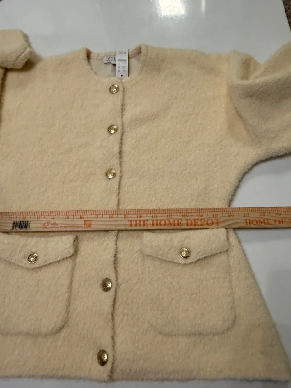 J.Crew NWT 2025 Cinch waist Sweater Lady Jacket Blazer size M cream gold buttons
